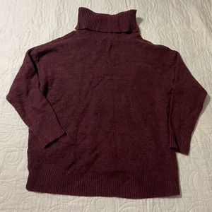 Old Navy Chunky Cowl-Neck, Turtle-Neck Sweater Burgundy Size L